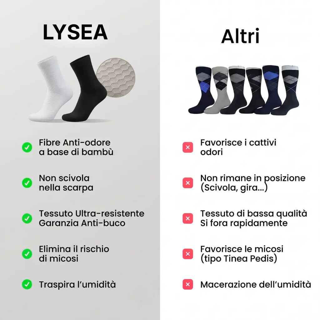 CALZE LYSEA A MEZZA GAMBA IN FIBRA DI BAMBÙ PREMIUM