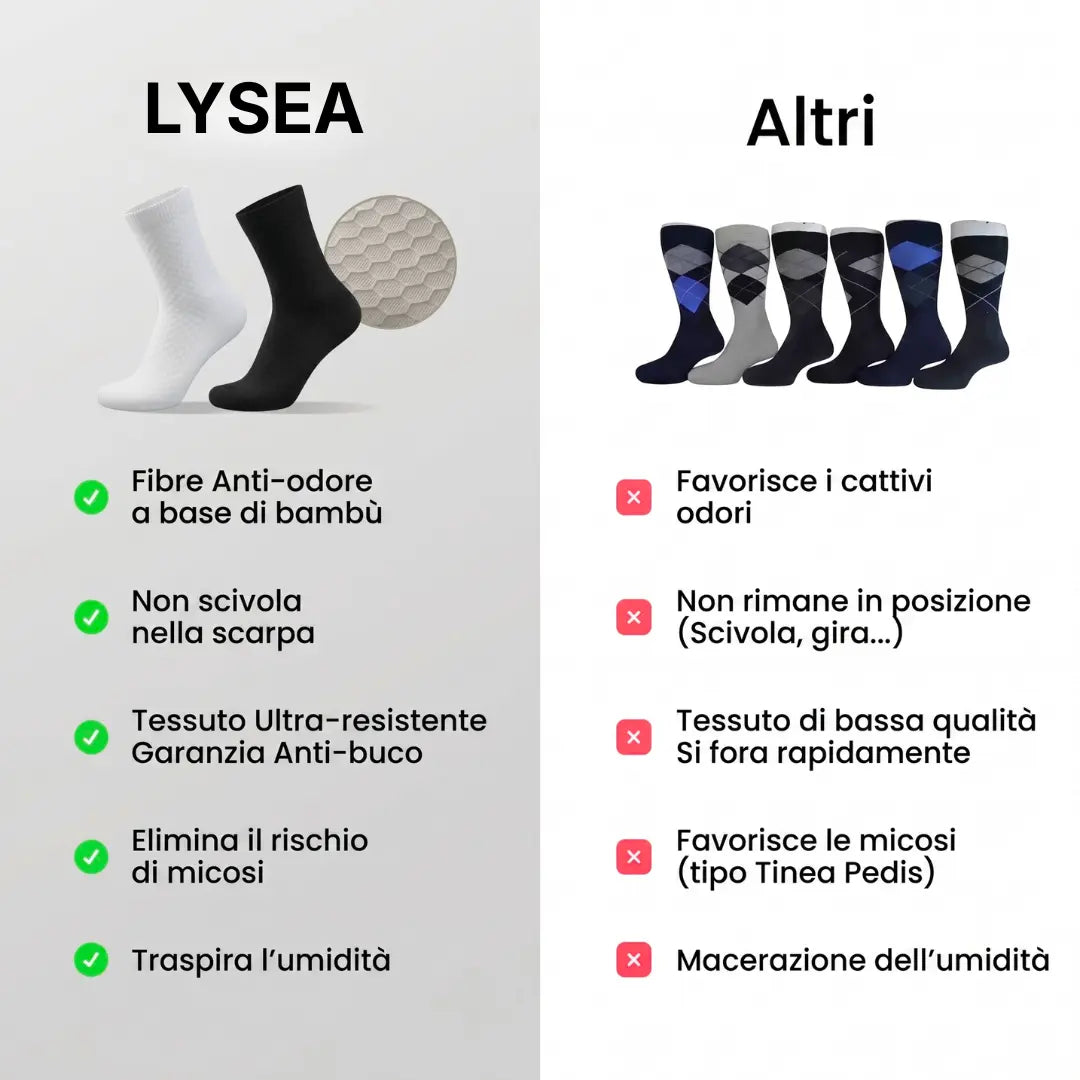 CALZE LYSEA A MEZZA GAMBA IN FIBRA DI BAMBÙ PREMIUM