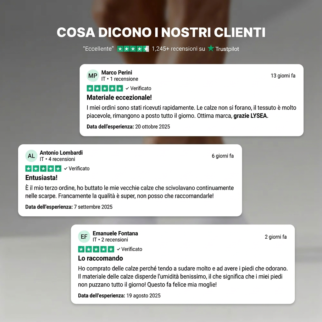 CALZINI LYSEA A POLPA CORTA IN FIBRA DI BAMBÙ PREMIUM